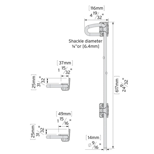 Gate drop pin 1020mm